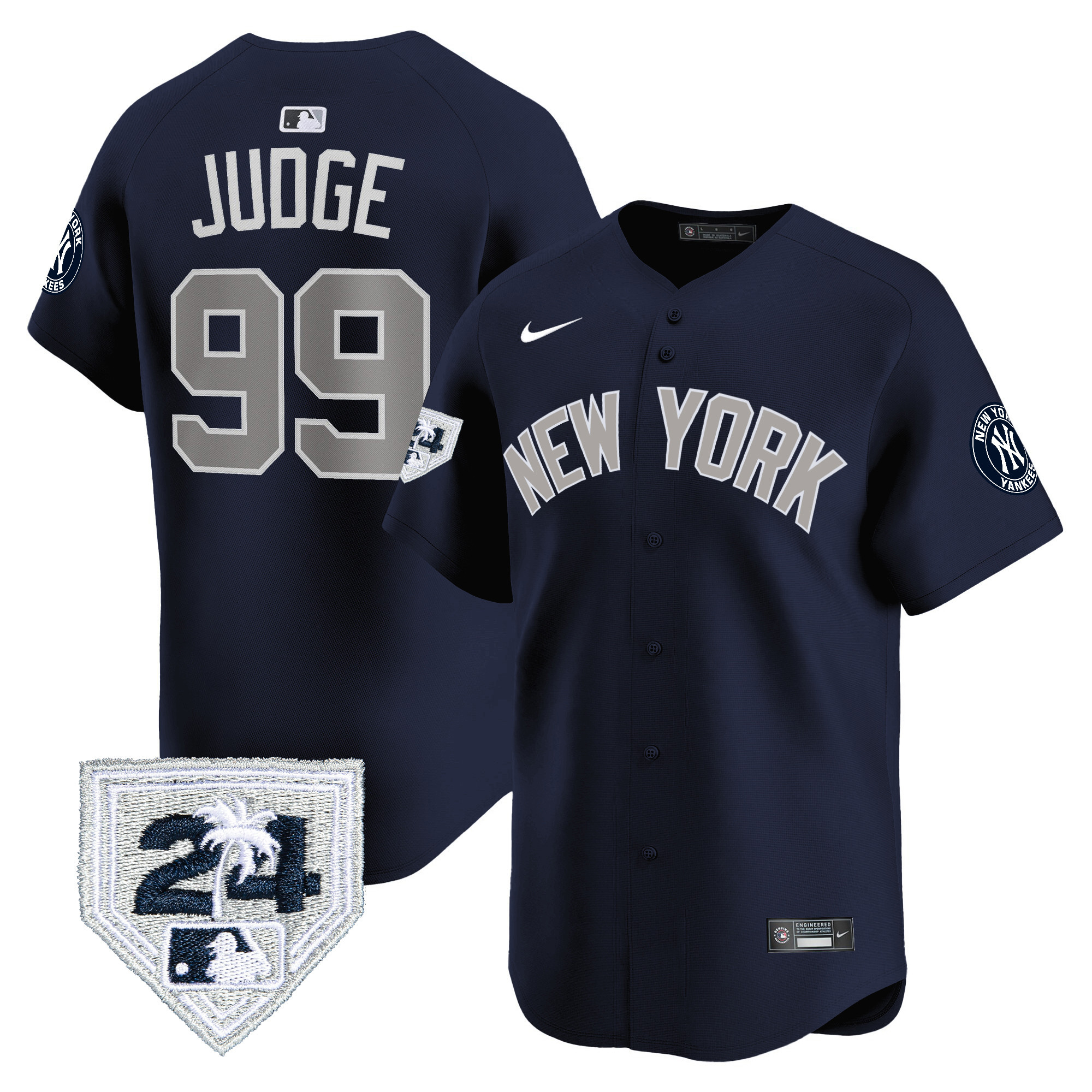 Aaron Judge Men's New York Yankees 2024 Spring Training Patch Vapor Premier Limited V3 Alternate Jersey V42