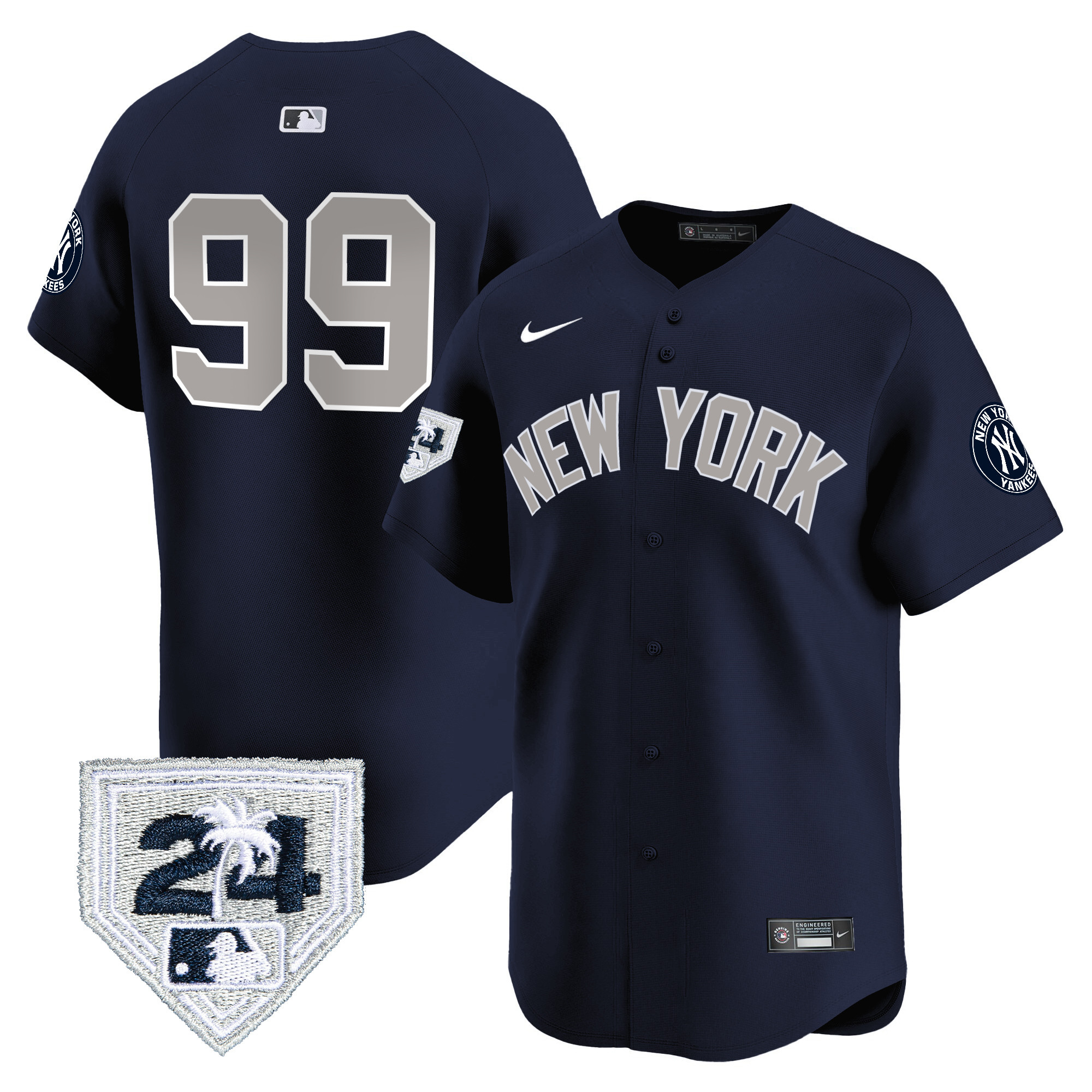 Aaron Judge Men's New York Yankees 2024 Spring Training Patch Vapor Premier Limited V4 Alternate Jersey V89