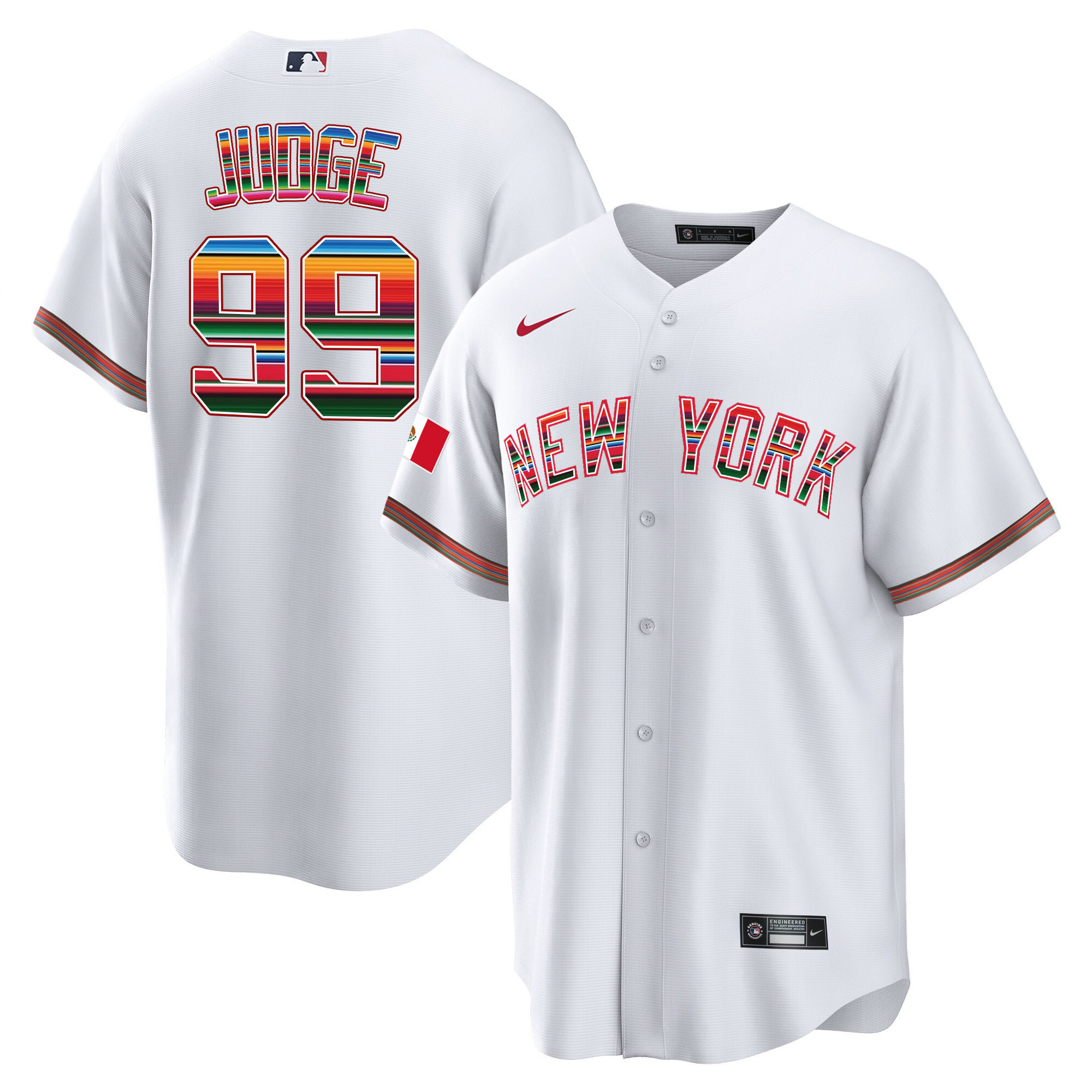 Aaron Judge Men's New York Yankees Mexico Cool Base White Jersey V70