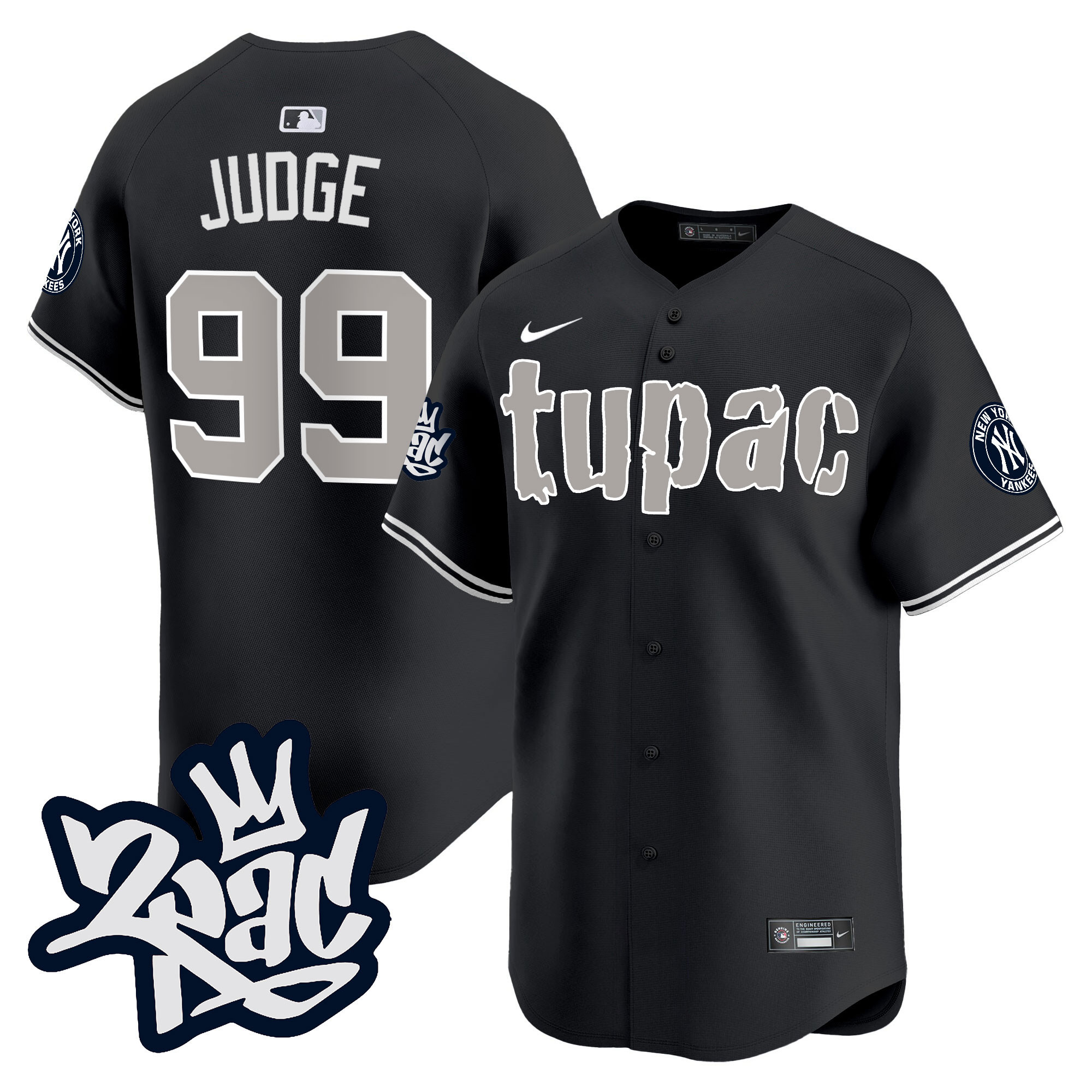 Aaron Judge Men's New York Yankees Tupac Shakur Vapor Premier Limited Black Jersey V79