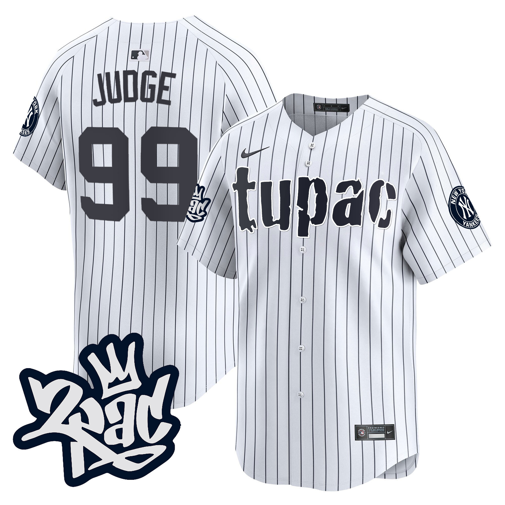Aaron Judge Men's New York Yankees Tupac Shakur Vapor Premier Limited White Jersey V71