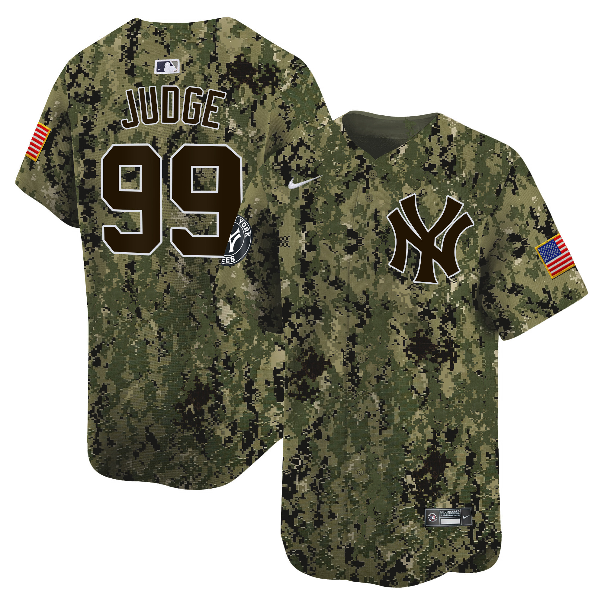 Aaron Judge Men's New York Yankees USMC Alternate Vapor Premier Limited Woodland Jersey V72