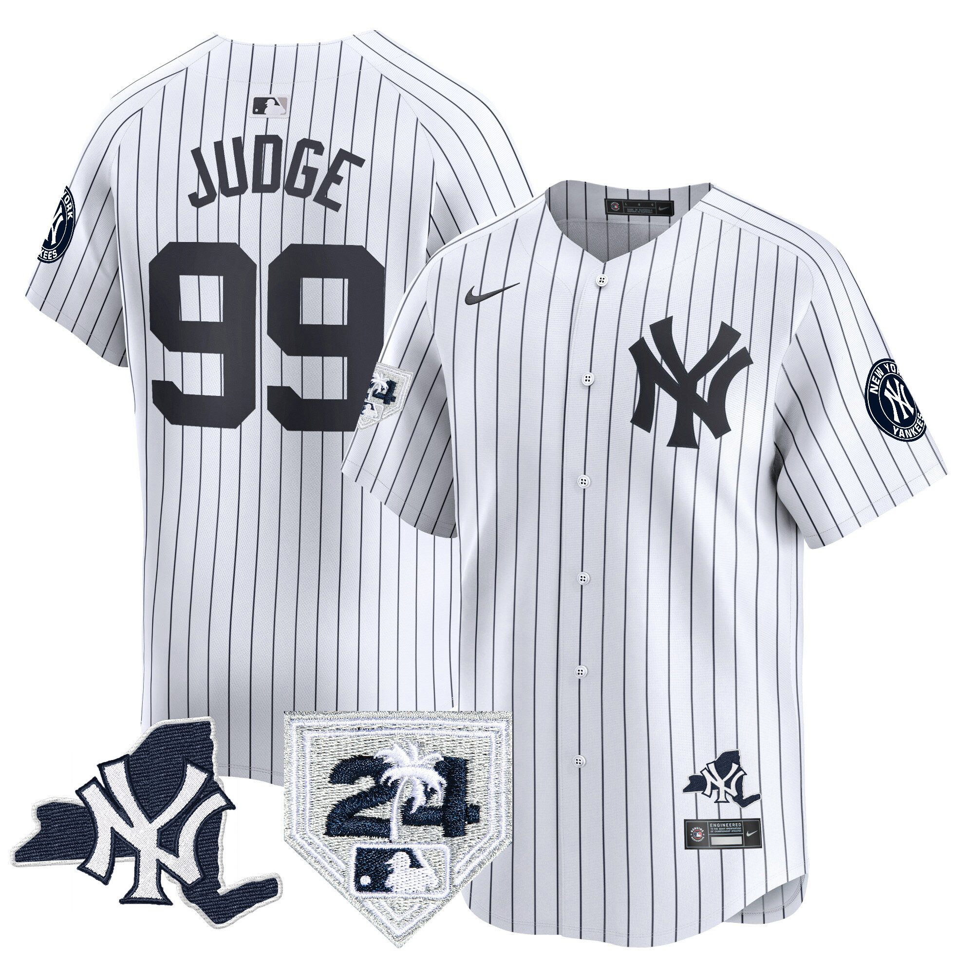 Aaron Judge Men's New York Yankees Vapor Premier Limited - New York Patch White Jersey V26
