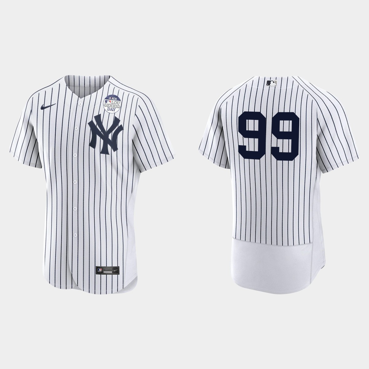 Aaron Judge New York Yankees 4 ALS Lou Gehrig Day Jersey - White
