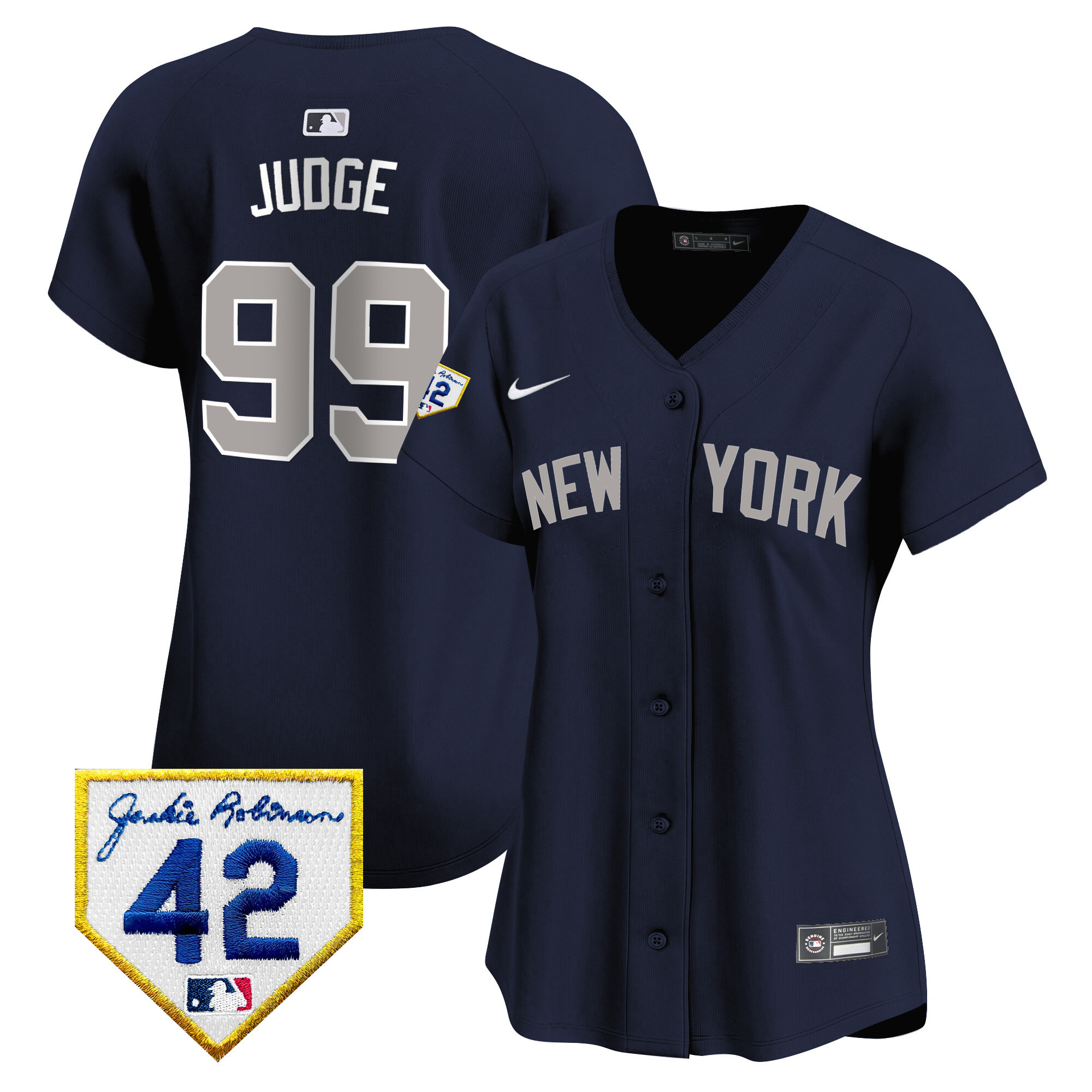 Aaron Judge Women's New York Yankees 2024 Jackie Robinson Patch Vapor Premier Limited Alternate Jersey V43