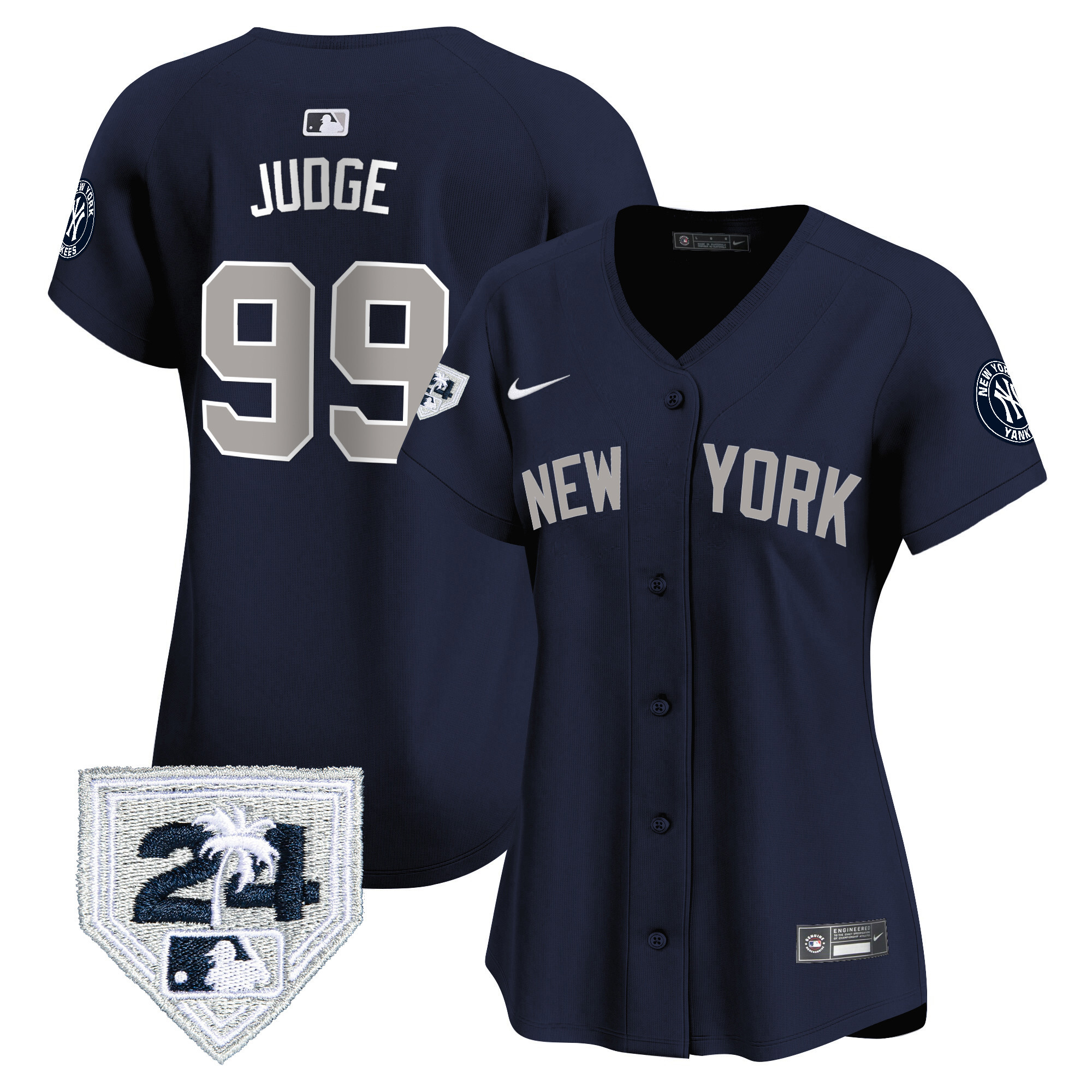 Aaron Judge Women's New York Yankees 2024 Spring Training Patch Vapor Premier Limited V2 Alternate Jersey V83