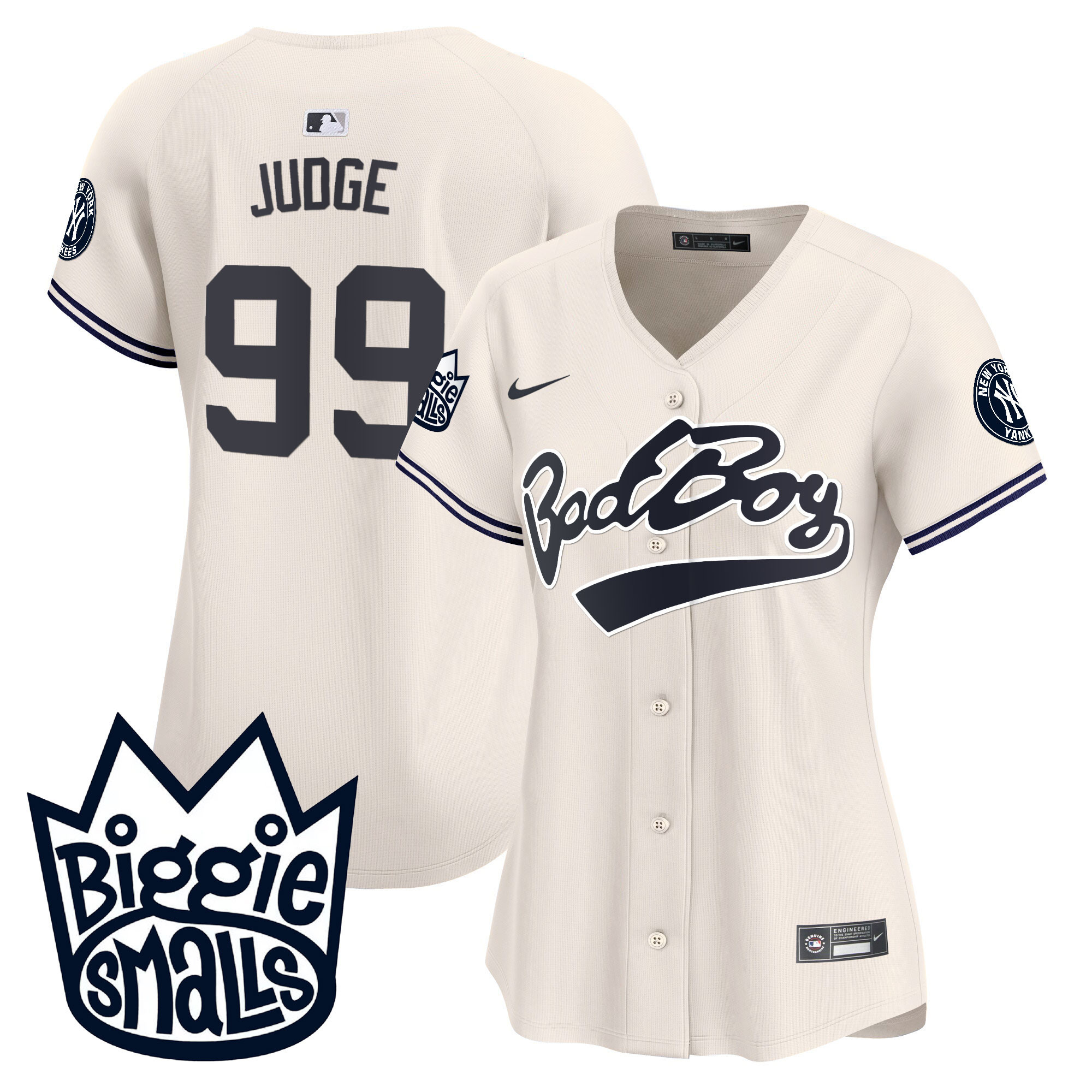 Aaron Judge Women's New York Yankees Biggie Smalls Vapor Premier Limited Cream Jersey V36