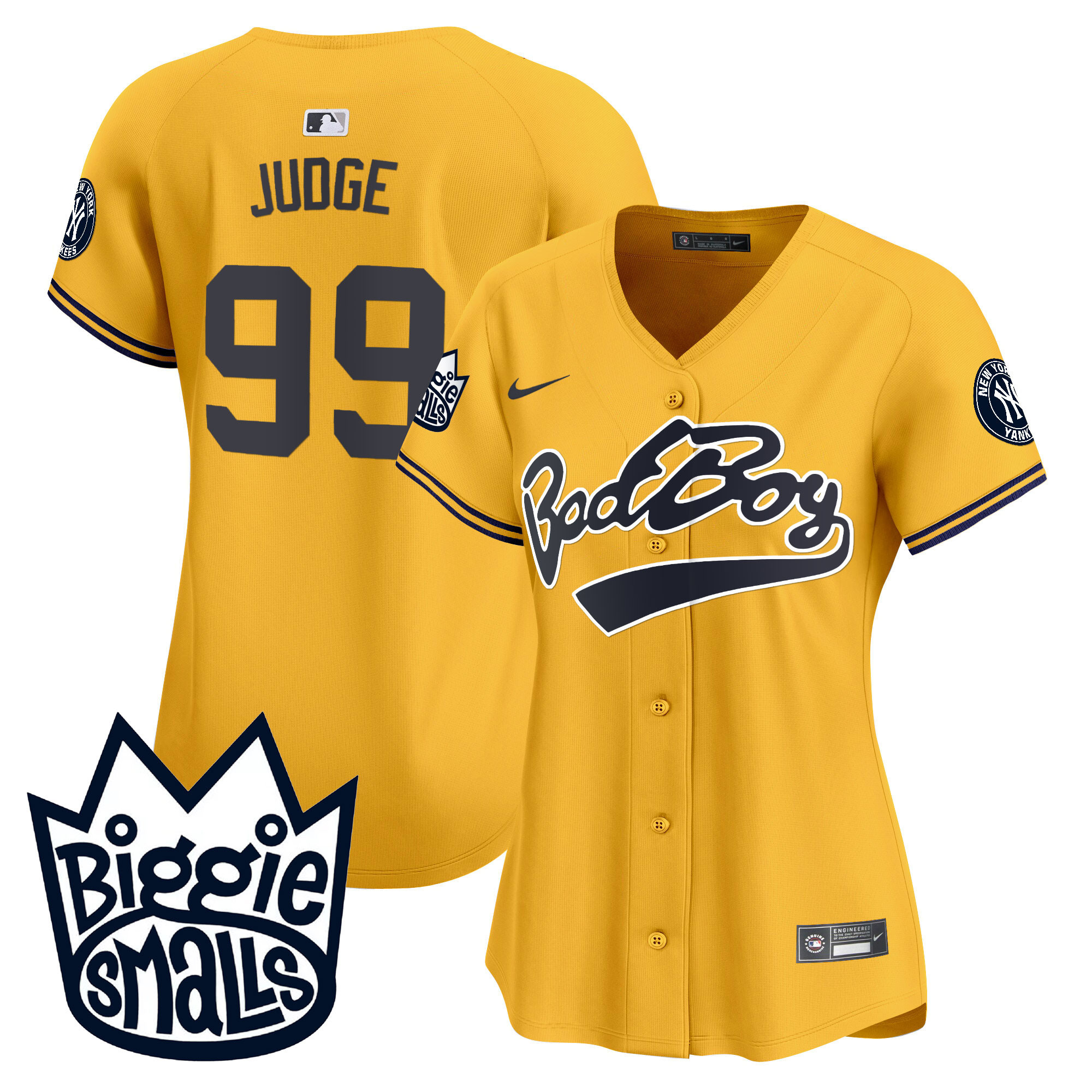 Aaron Judge Women's New York Yankees Biggie Smalls Vapor Premier Limited Gold Jersey V1