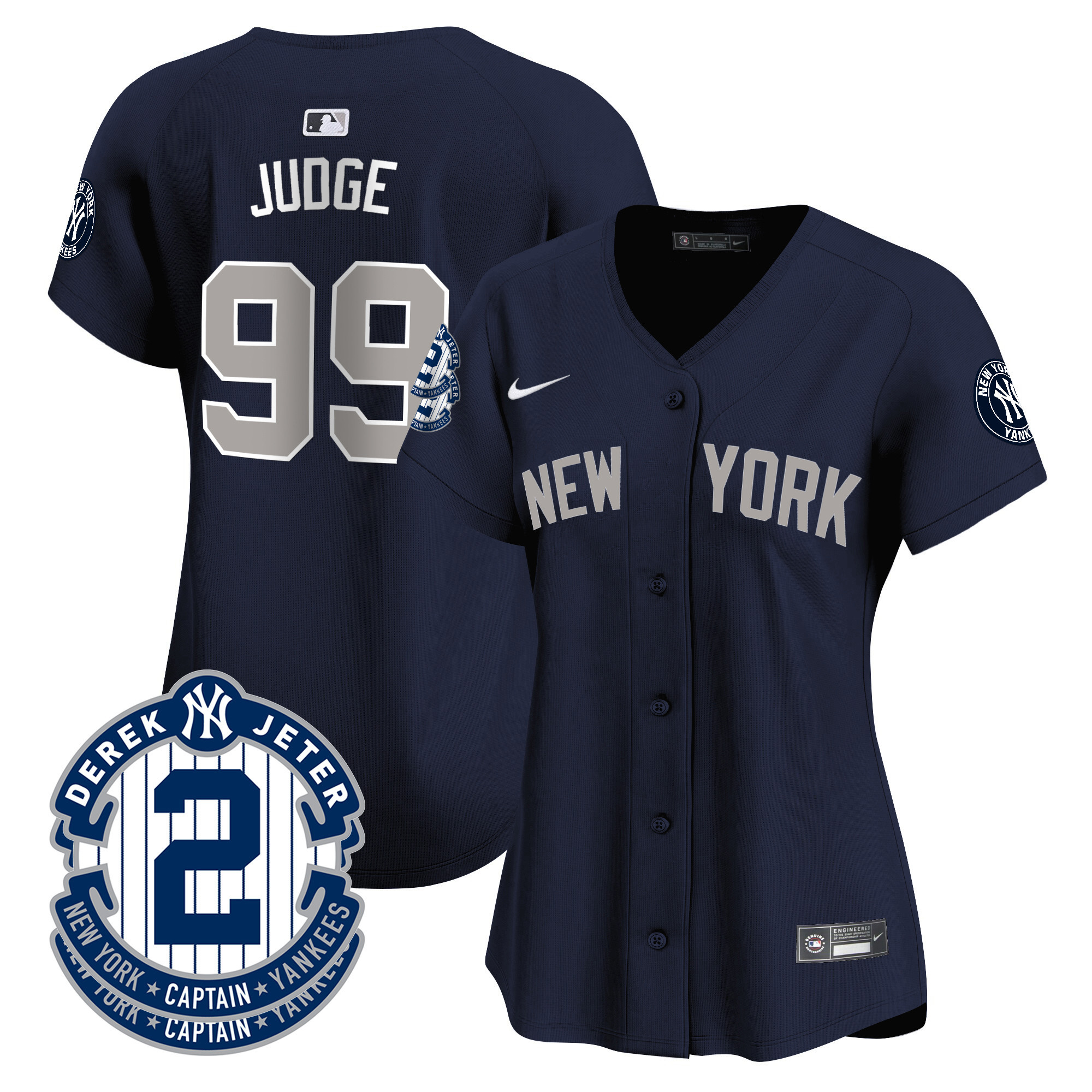 Aaron Judge Women's New York Yankees Derek Jeter Patch Vapor Premier Limited Alternate Jersey V62