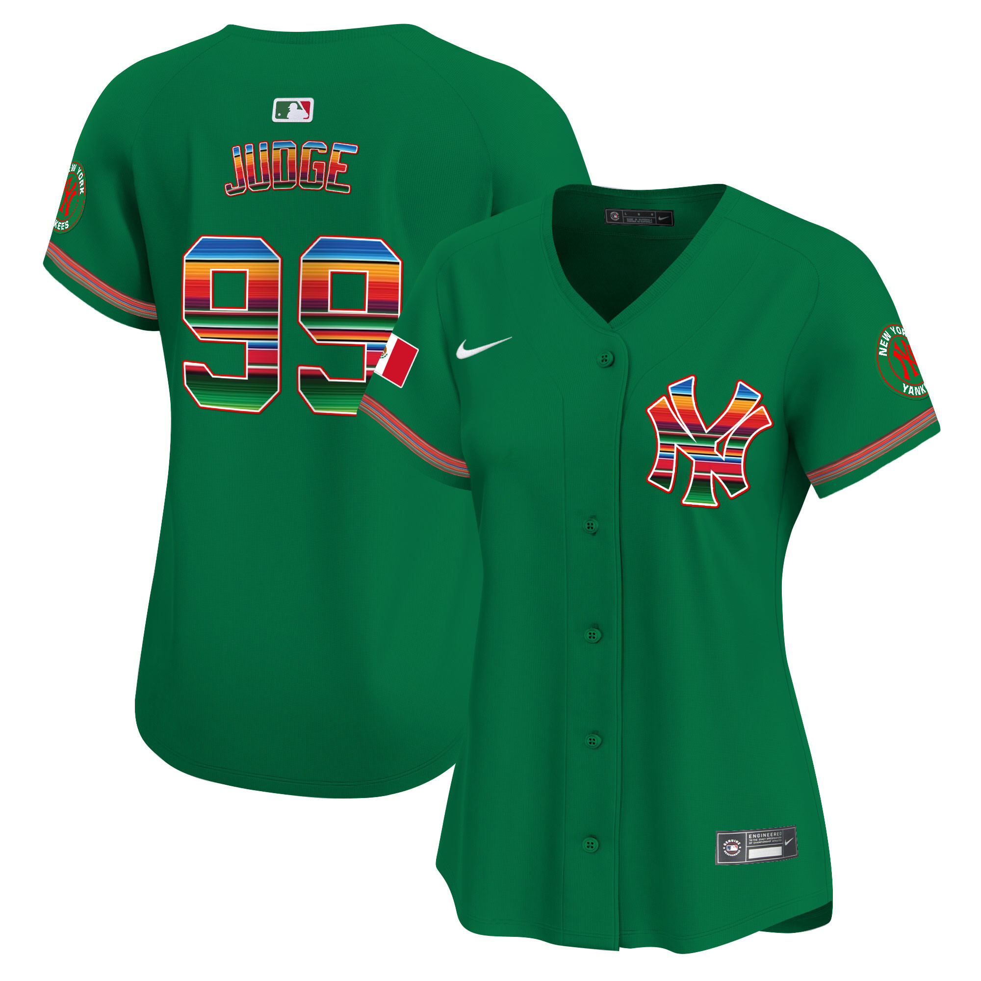 Aaron Judge Women's New York Yankees Mexico Vapor Premier Limited Green Jersey V13