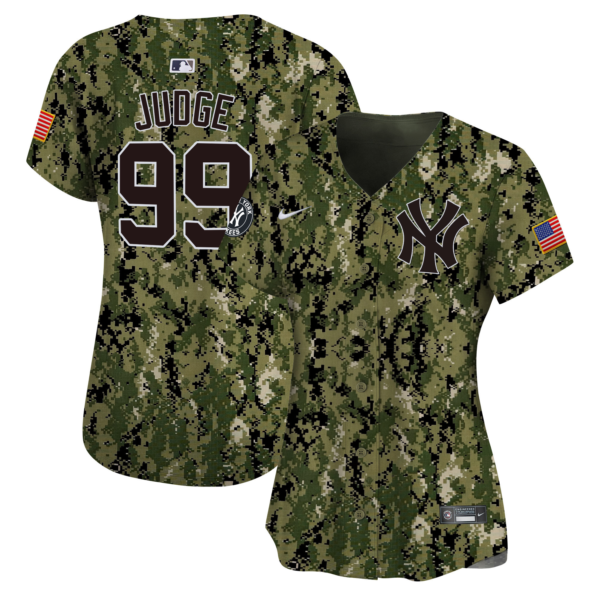 Aaron Judge Women's New York Yankees USMC Alternate Vapor Premier Limited Woodland Jersey V16