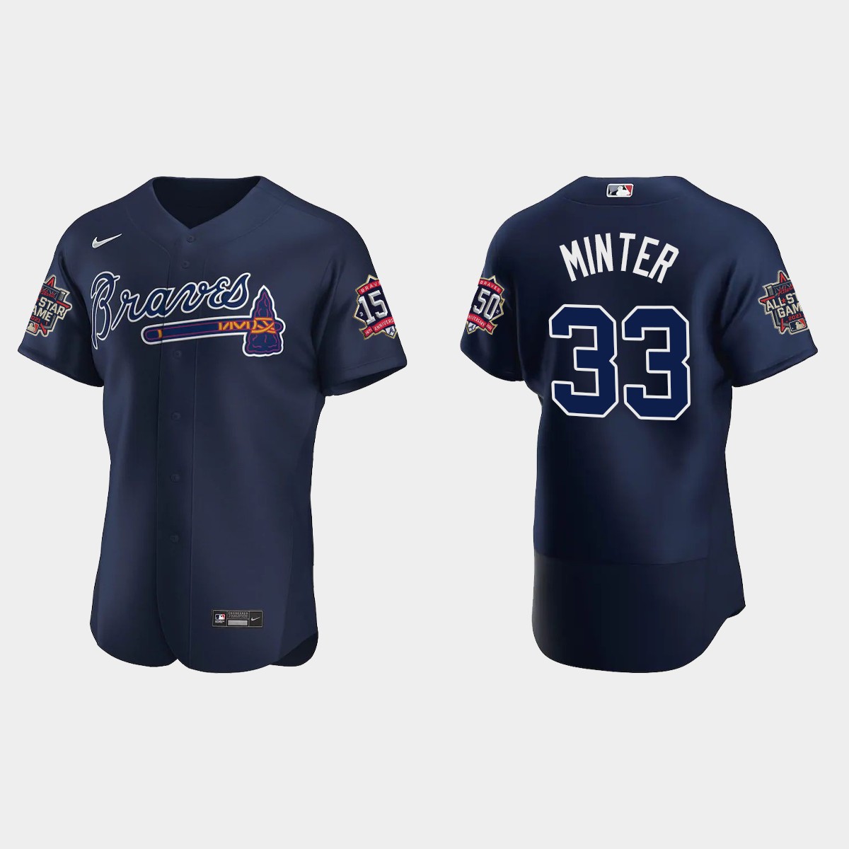 A.J. Minter #33 Atlanta Braves Alternate 2021 All-Star Jersey - Navy