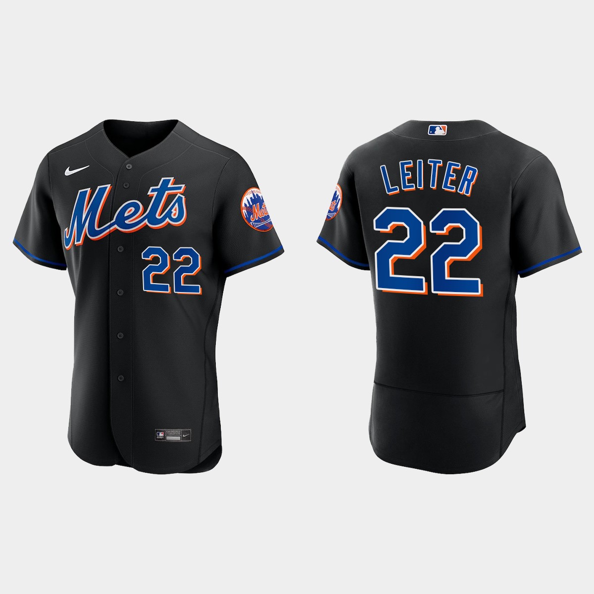 Al Leiter New York Mets 2022 Alternate Jersey - Black V9