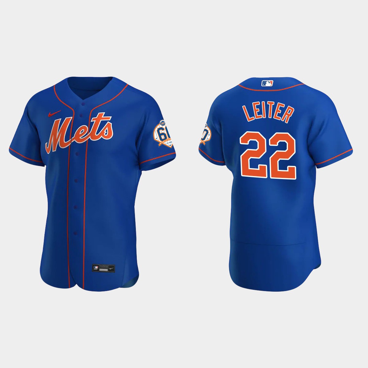 Al Leiter New York Mets 60th Anniversary Alternate Jersey - Royal V10