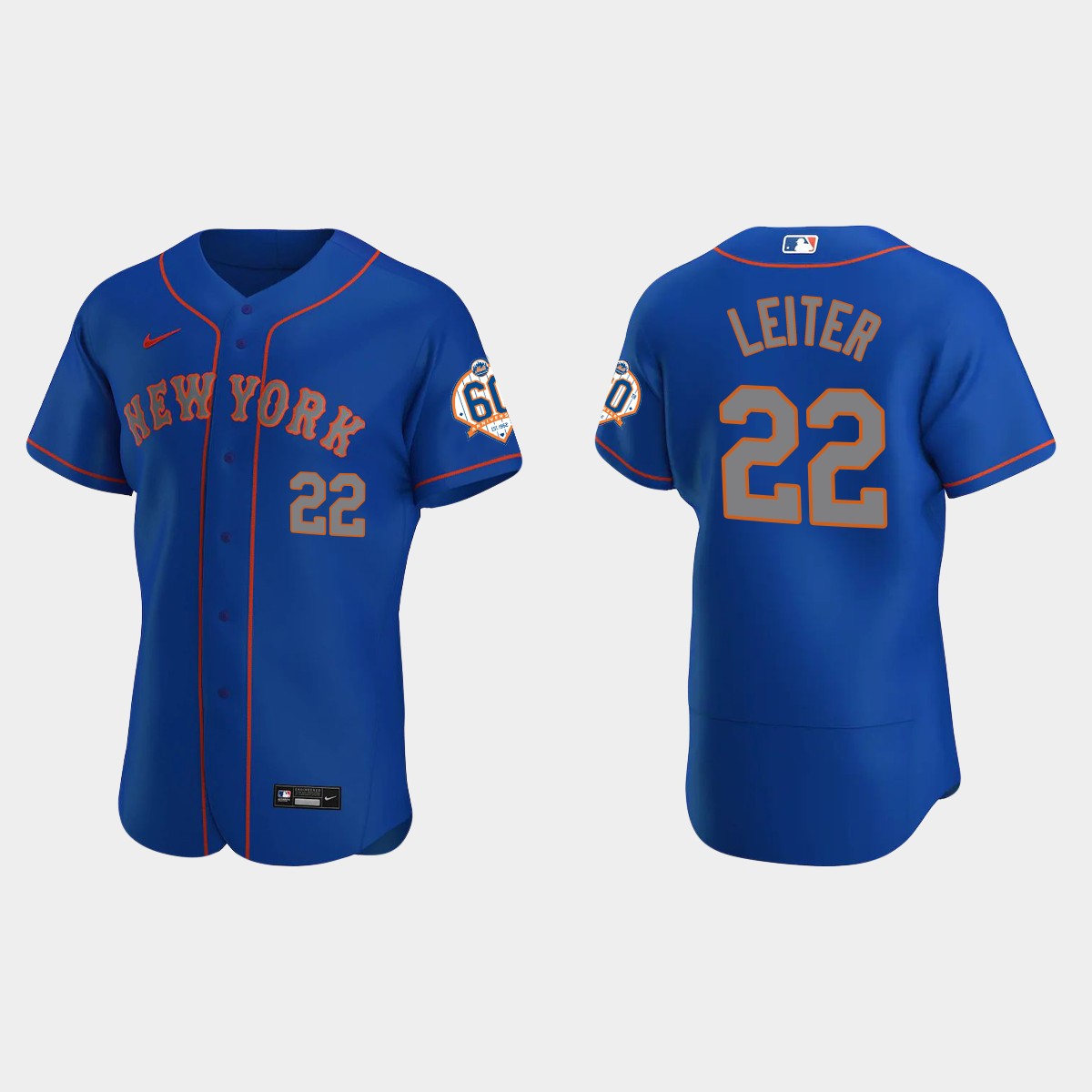 Al Leiter New York Mets 60th Anniversary Alternate Jersey - Royal V6