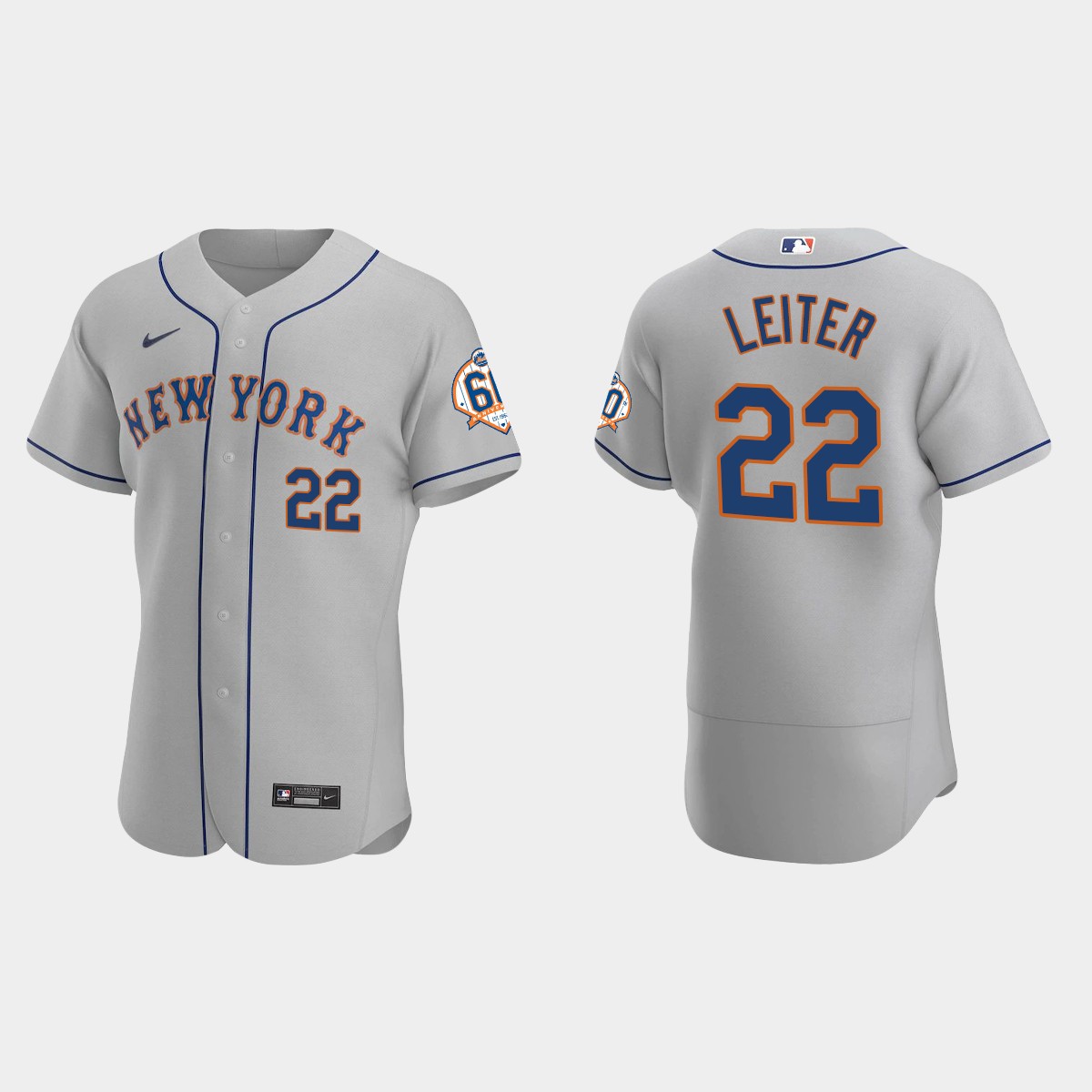 Al Leiter New York Mets 60th Anniversary Road Jersey - Gray V5
