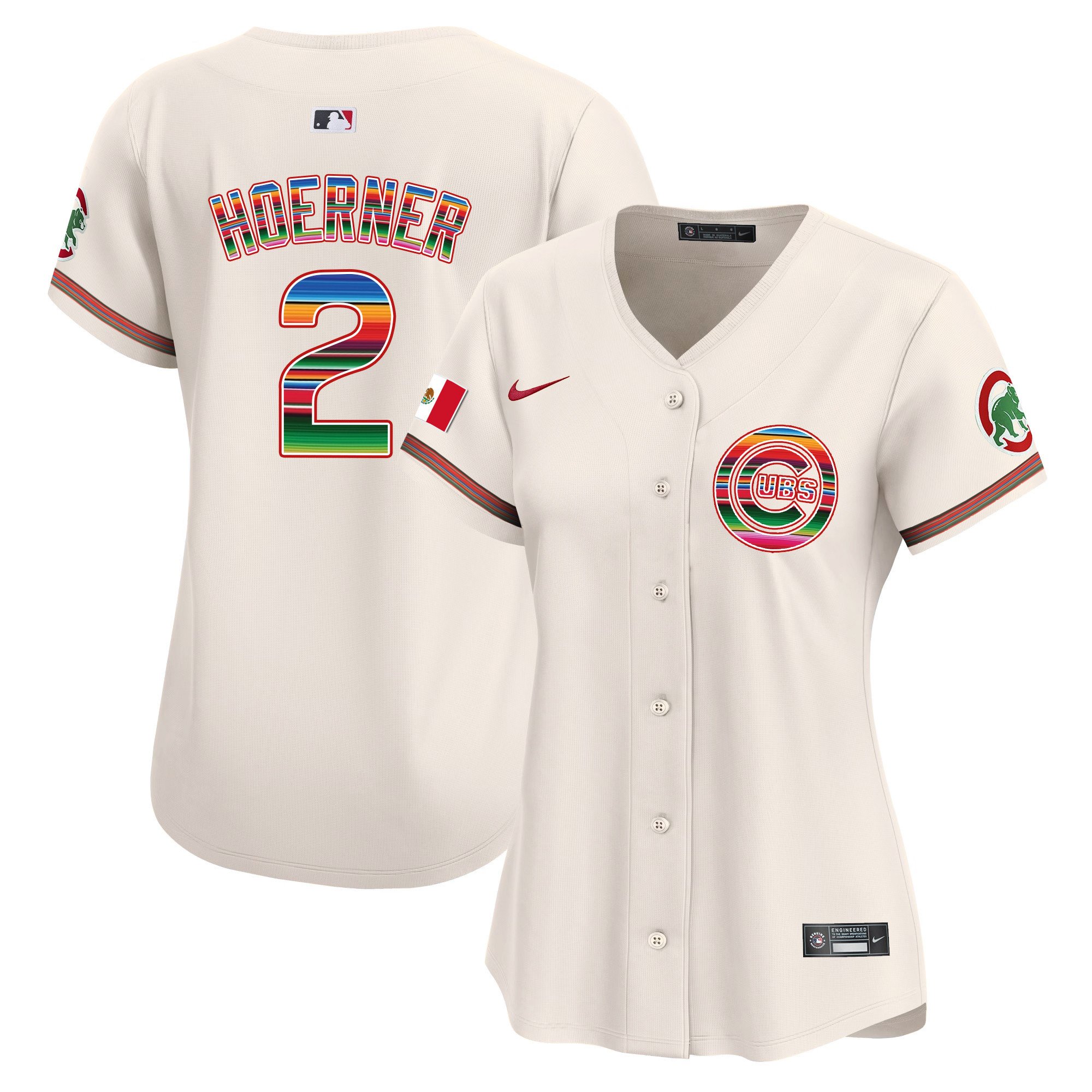 Nico Hoerner Women's Chicago Cubs Mexico Vapor Premier Limited Cream Jersey - All Stitched