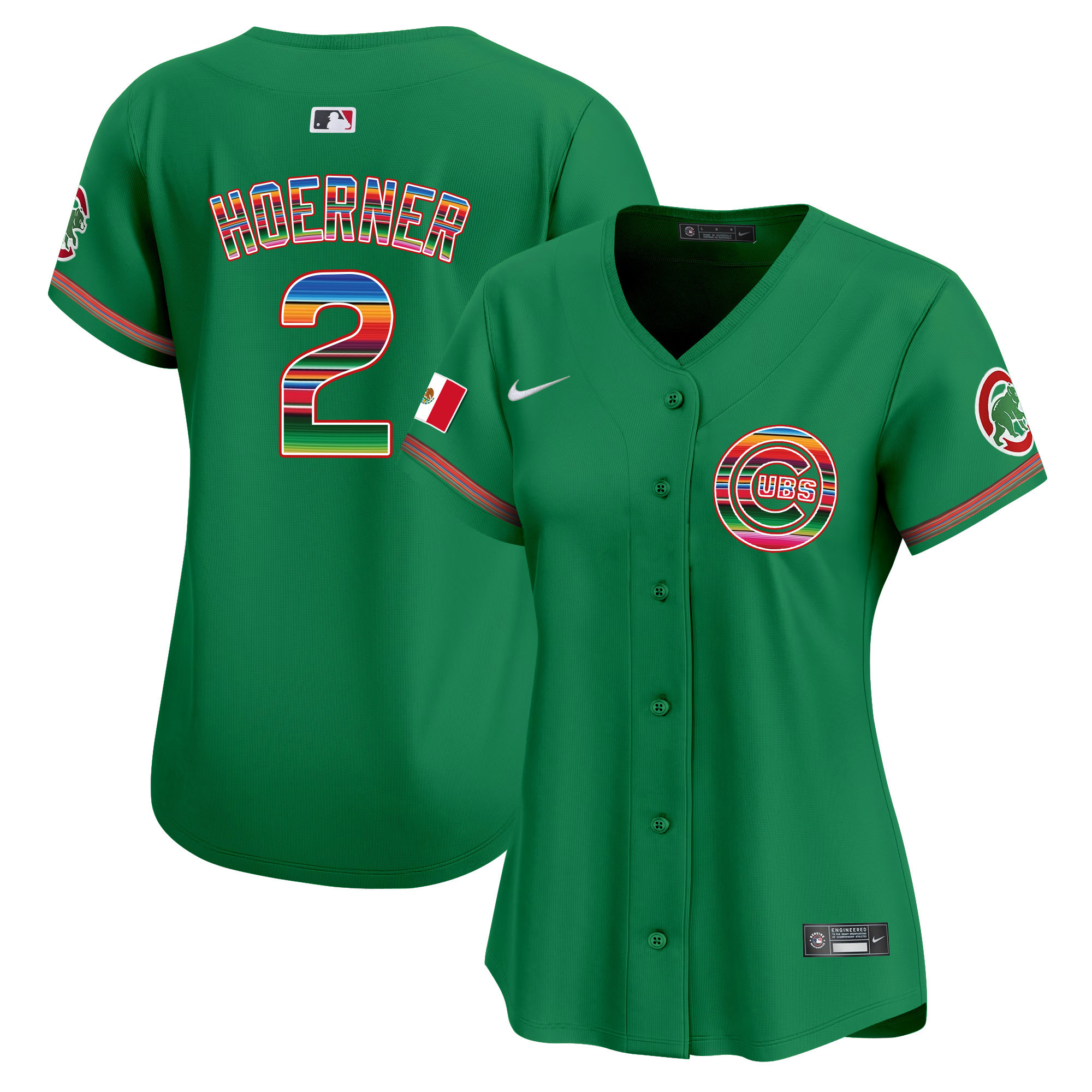 Nico Hoerner Women's Chicago Cubs Mexico Vapor Premier Limited Green Jersey - All Stitched