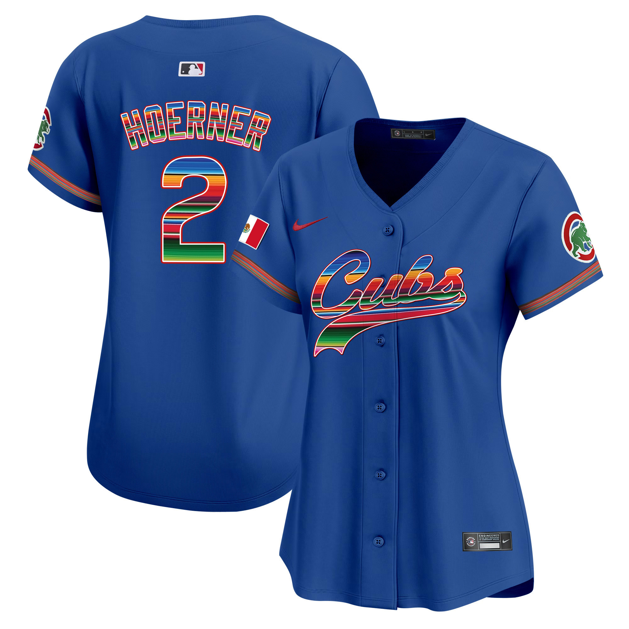 Nico Hoerner Women's Chicago Cubs Mexico Vapor Premier Limited V2 Royal Jersey - All Stitched
