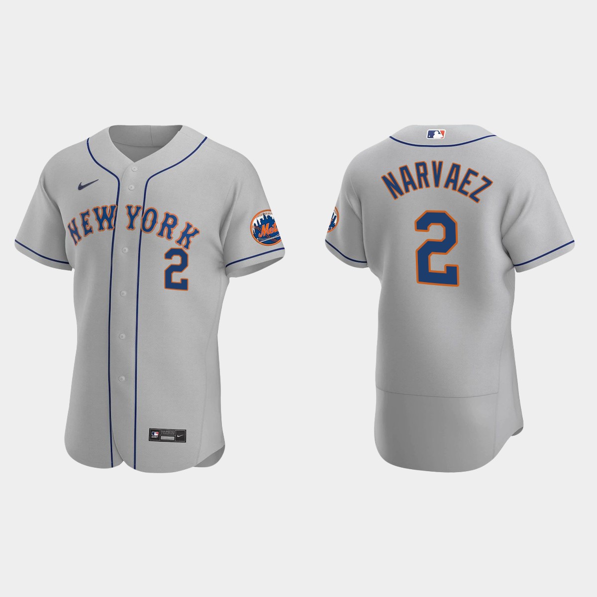 Omar Narvaez New York Mets Road Jersey - Gray V32