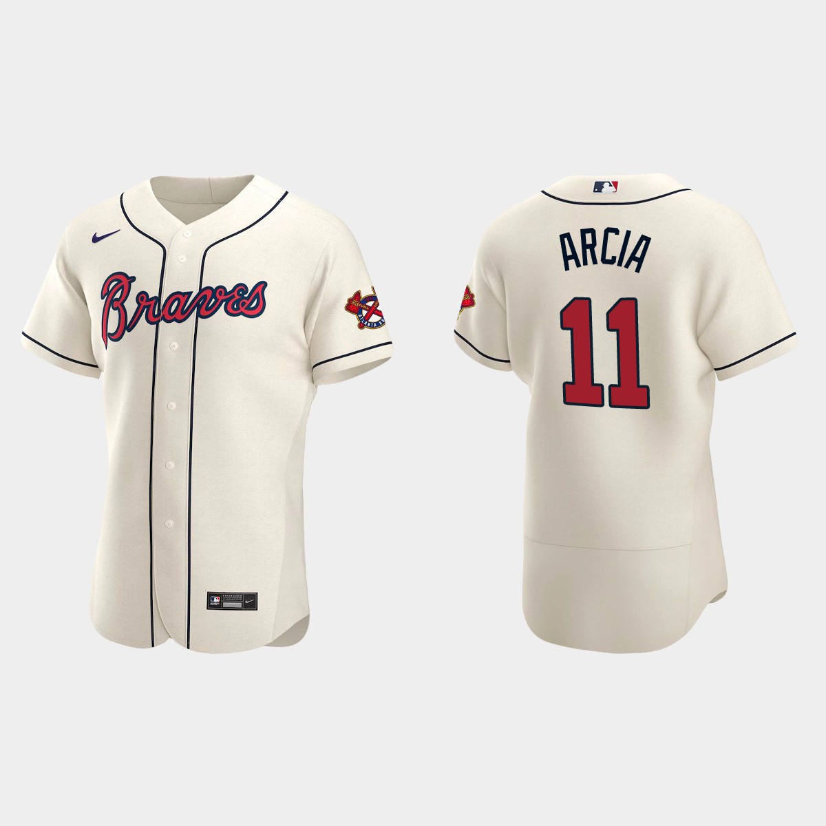 Orlando Arcia Atlanta Braves Alternate Jersey - Cream