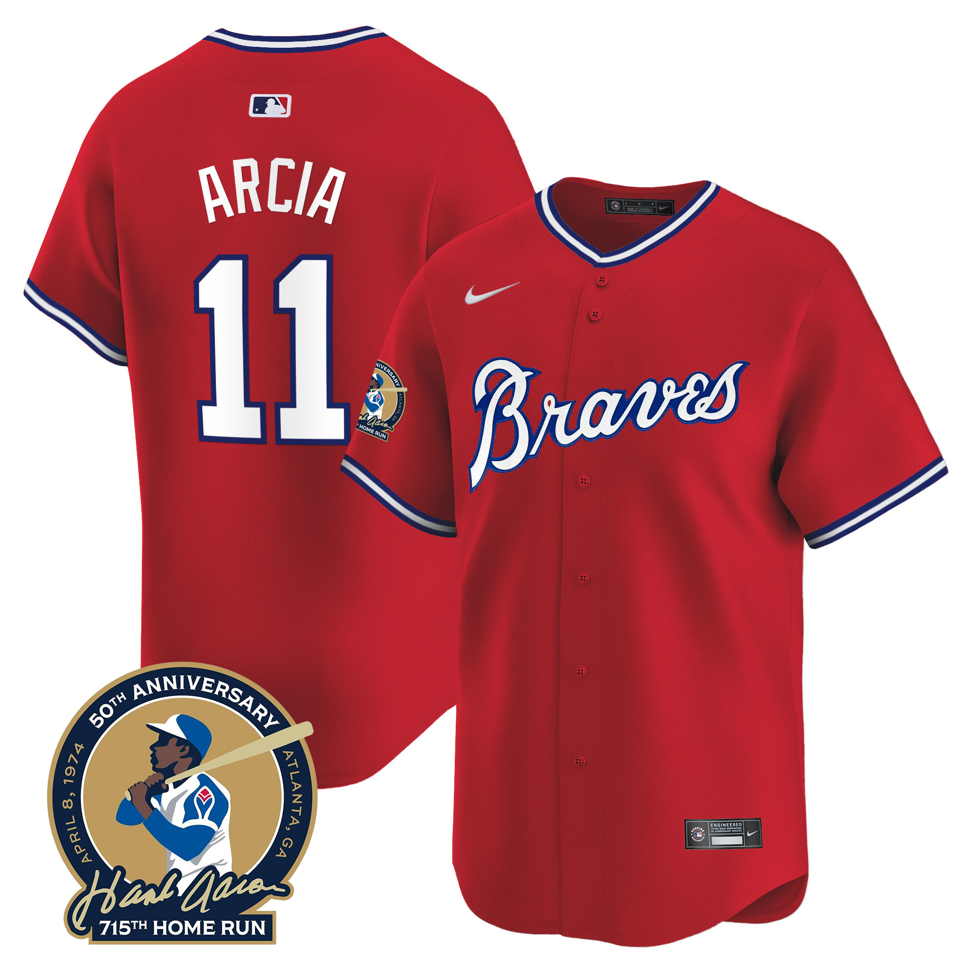 Orlando Arcia Men's Atlanta Braves Throwback 1974 - 1982 Vapor Premier Limited 1980 Jersey - All Stitched