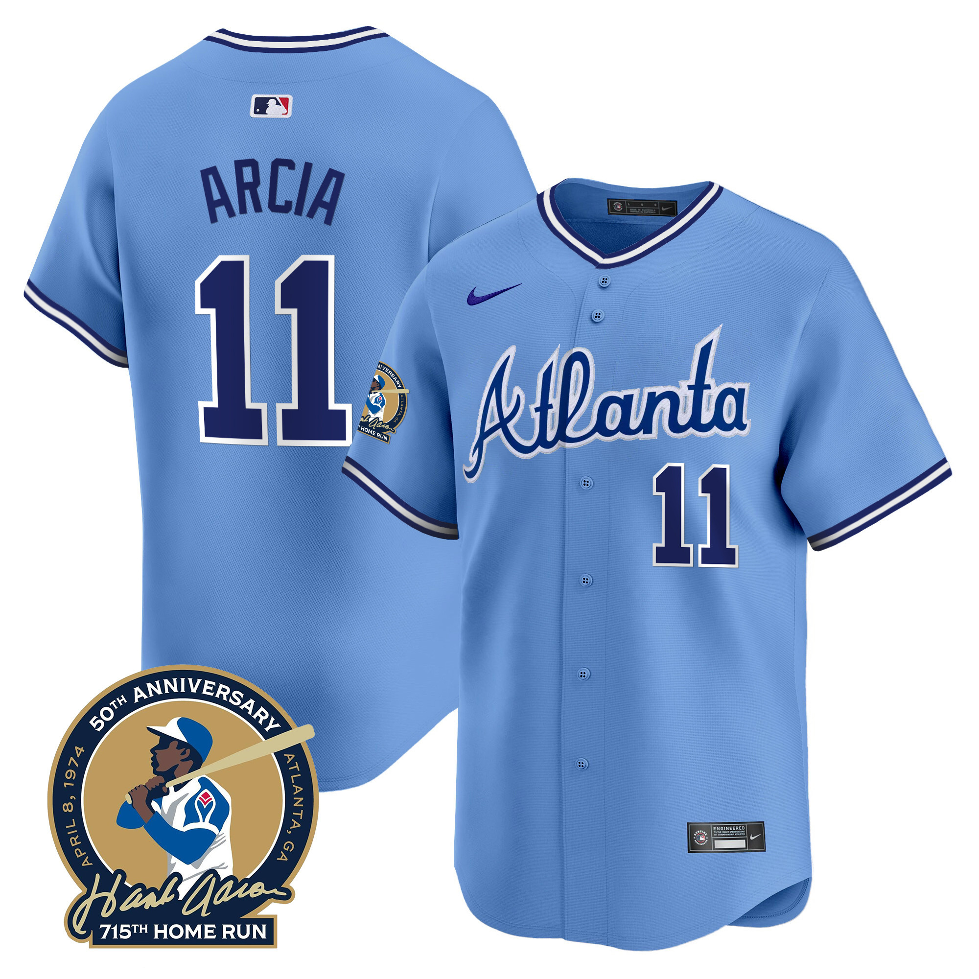 Orlando Arcia Men's Atlanta Braves Throwback 1974 - 1982 Vapor Premier Limited 1982 Jersey - All Stitched
