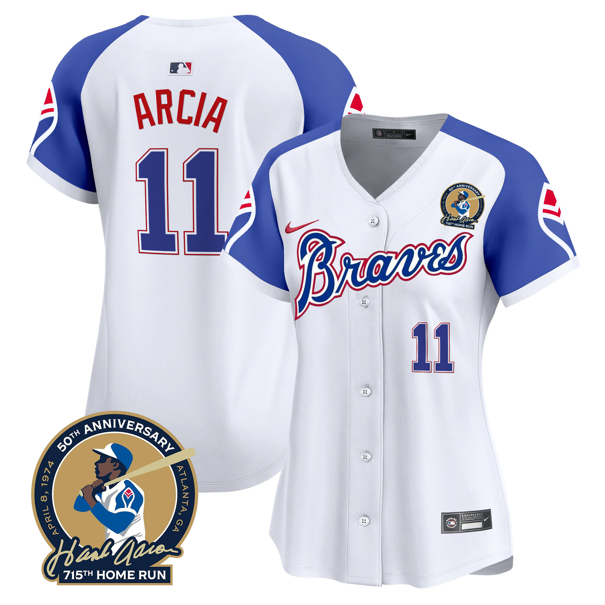 Orlando Arcia Women's Atlanta Braves Throwback 1974 - 1982 Vapor Premier Limited 1974 Jersey - All Stitched