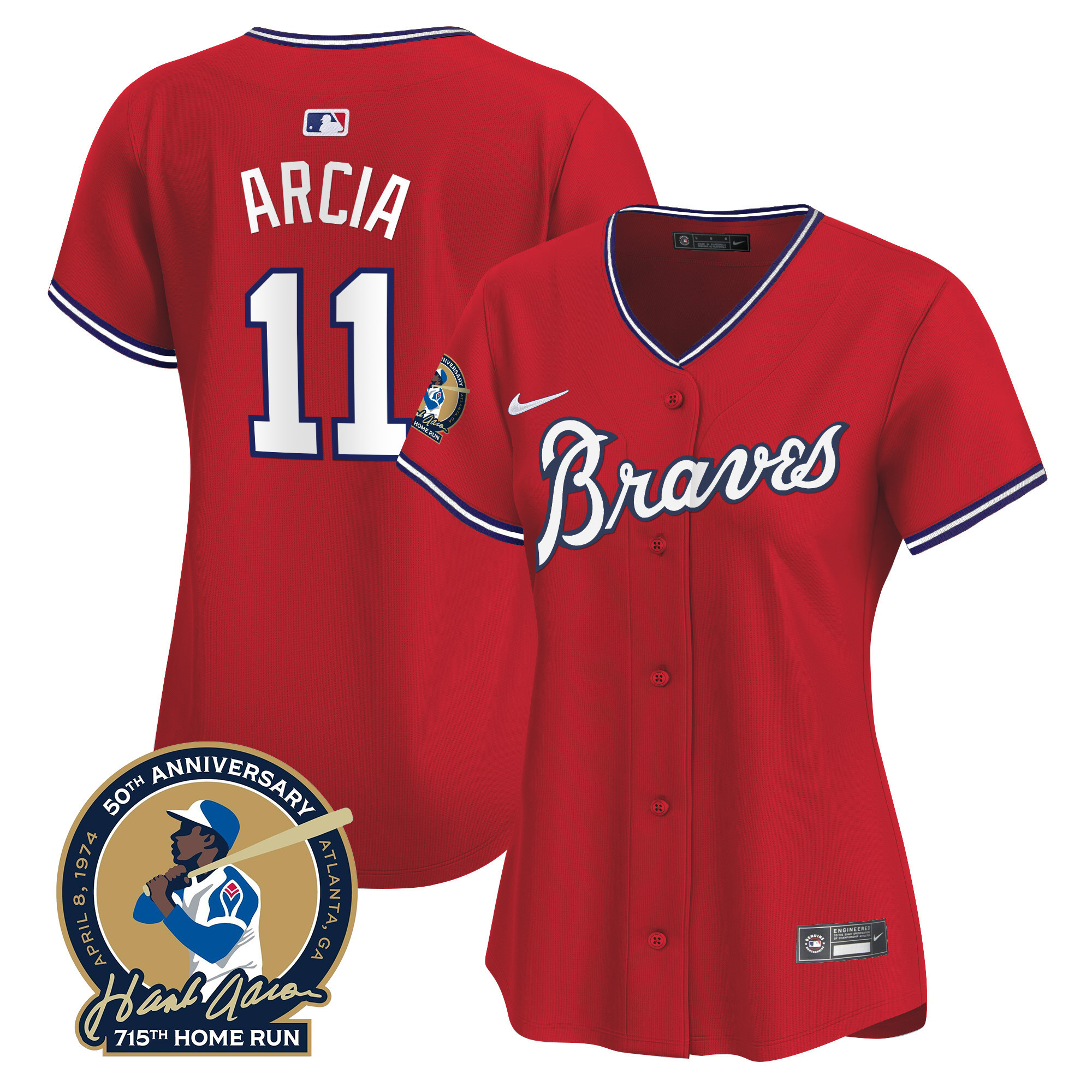 Orlando Arcia Women's Atlanta Braves Throwback 1974 - 1982 Vapor Premier Limited 1980 Jersey - All Stitched