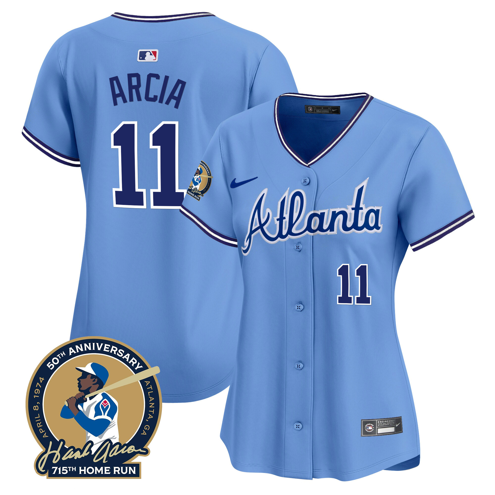 Orlando Arcia Women's Atlanta Braves Throwback 1974 - 1982 Vapor Premier Limited 1982 Jersey - All Stitched