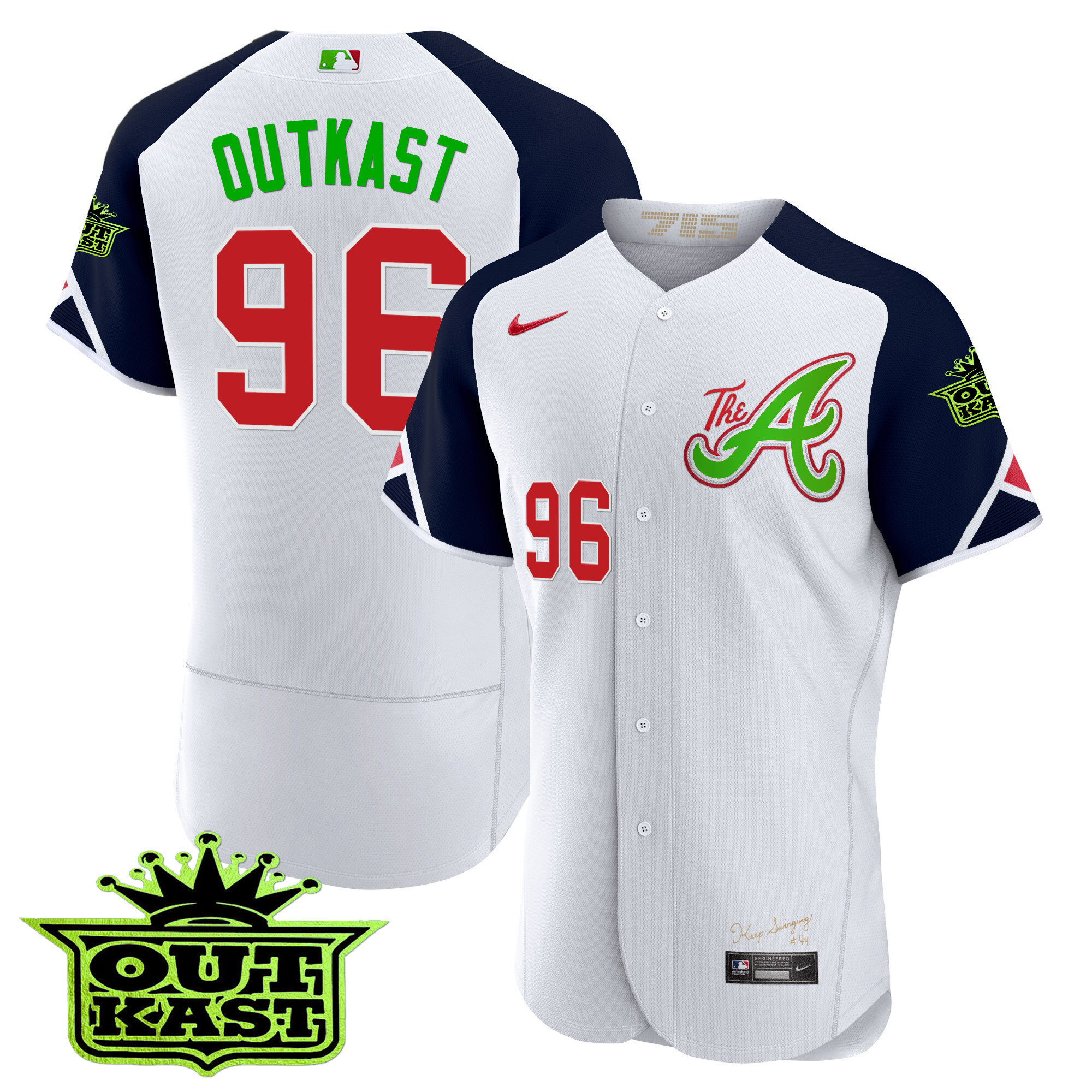 OutKast Youth's Atlanta Braves Atliens City Connect Flex Base Jersey - All Stitched