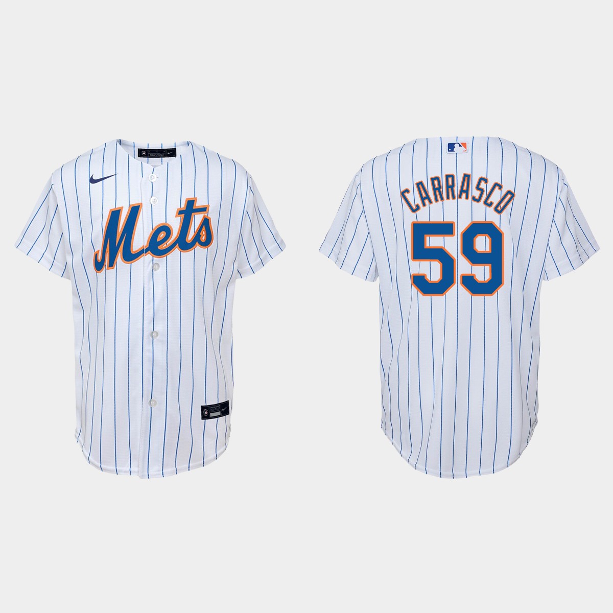 Youth New York Mets #59 Carlos Carrasco White Home Jersey V78