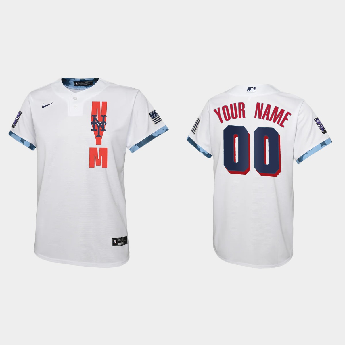 Youth New York Mets Custom White 2021 All-Star Game Jersey V69