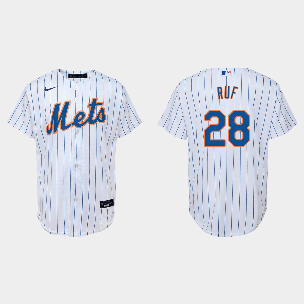 Youth New York Mets Darin Ruf White Home Jersey V61