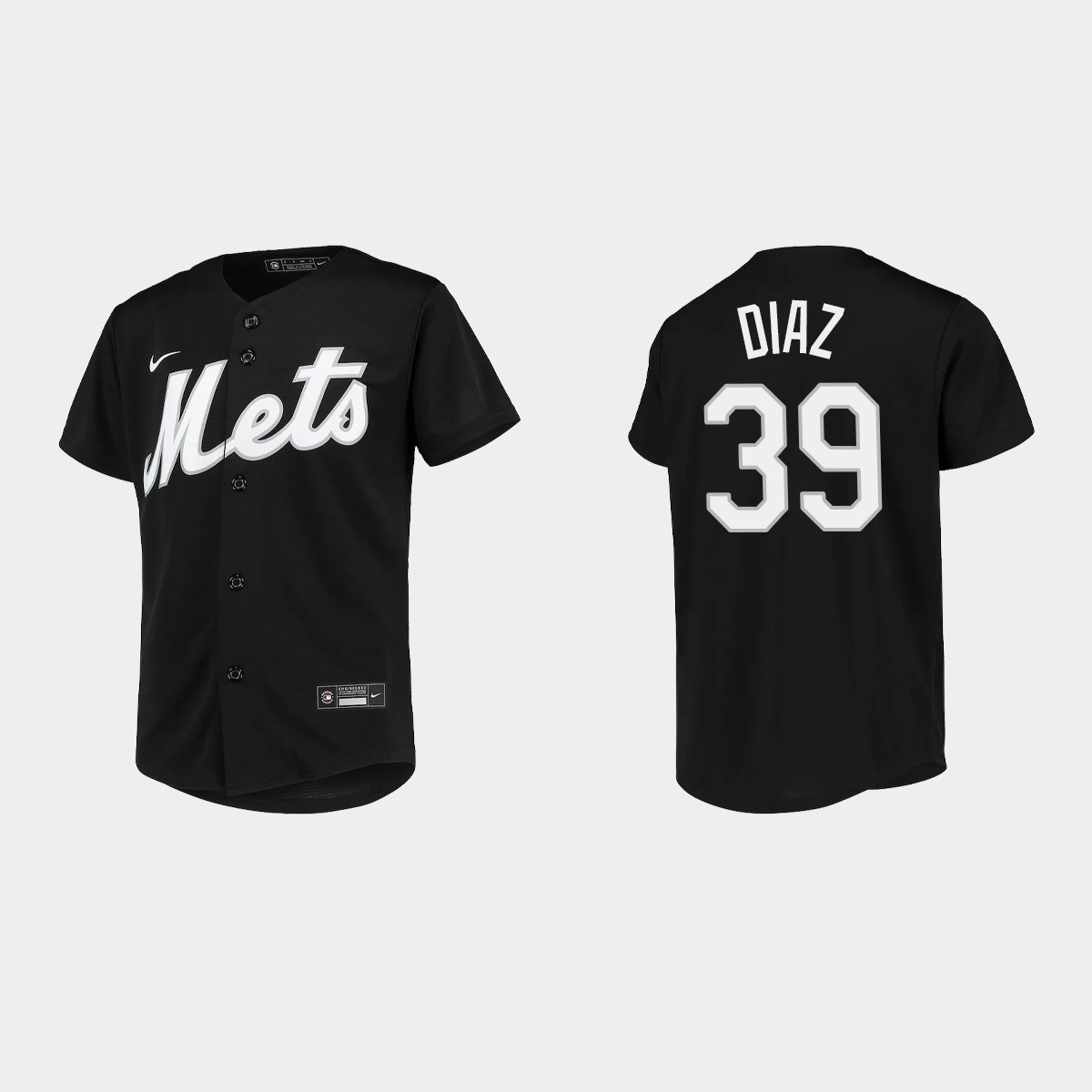 Youth New York Mets Edwin Diaz Black Team Jersey V59