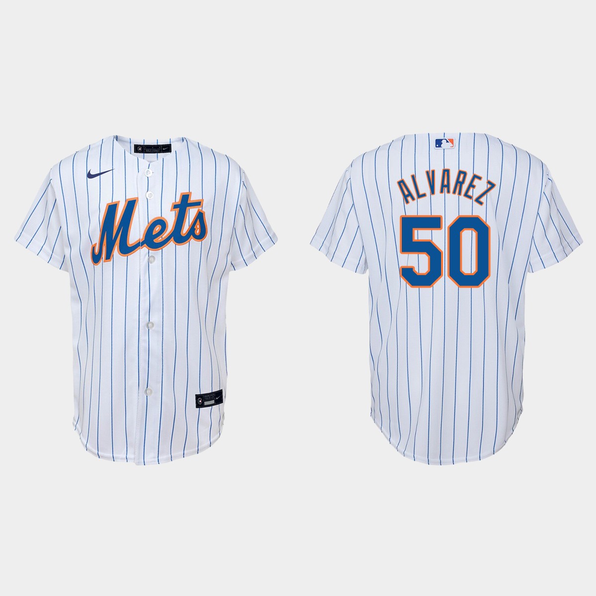 Youth New York Mets Francisco Alvarez White Home Jersey V64