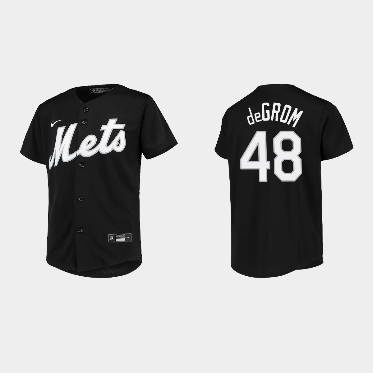 Youth New York Mets Jacob deGrom Black Team Jersey V50