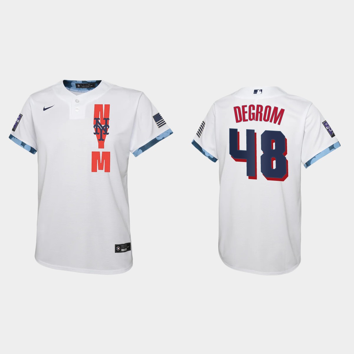 Youth New York Mets Jacob deGrom White 2021 All-Star Game Jersey V55