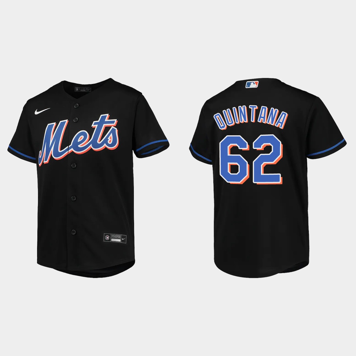 Youth New York Mets Jose Quintana Black Alternate Jersey V51