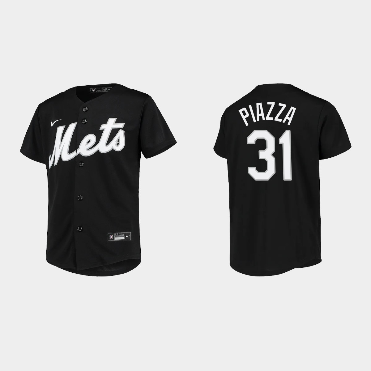 Youth New York Mets Mike Piazza Black Team Jersey V44