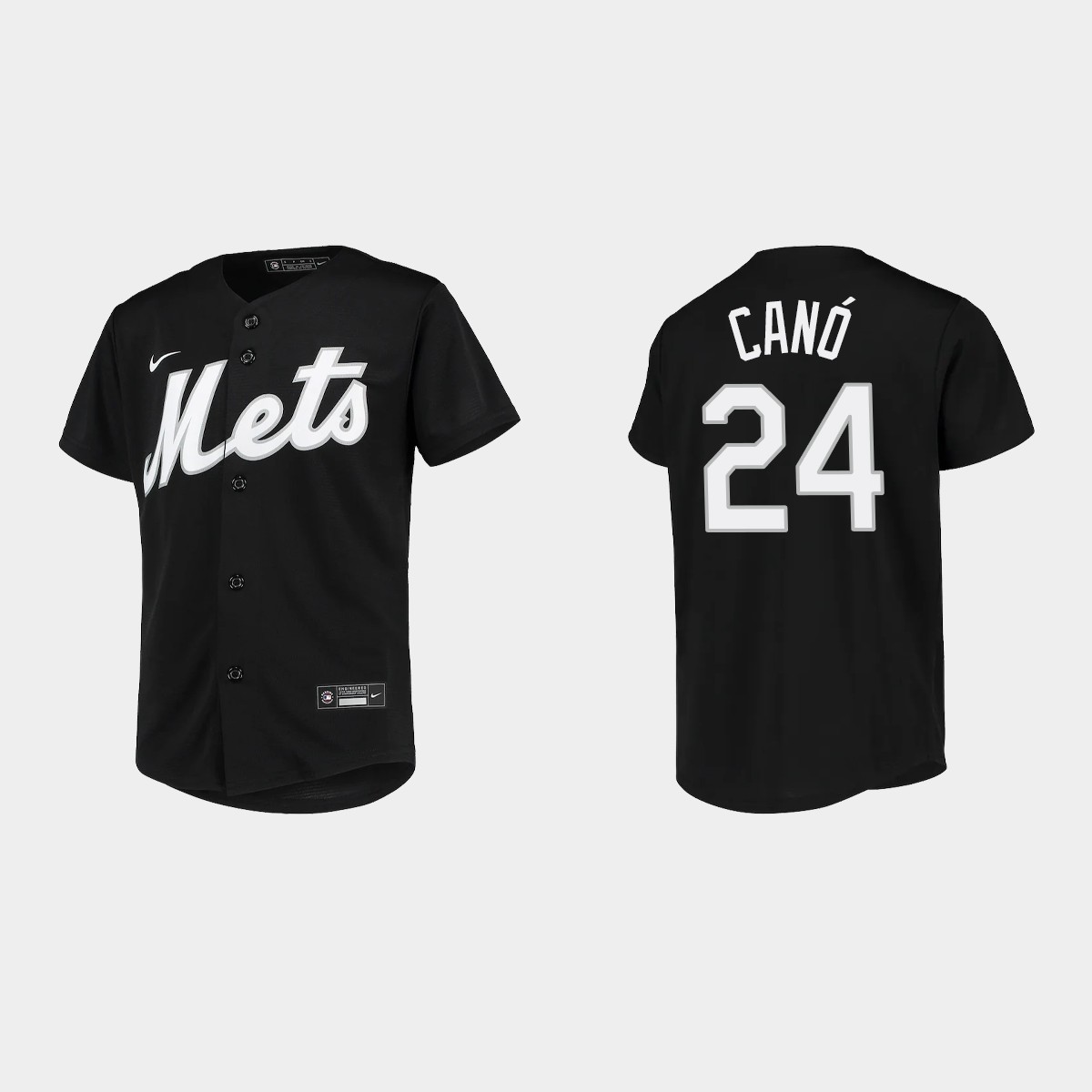 Youth New York Mets Robinson Cano Black Team Jersey V42