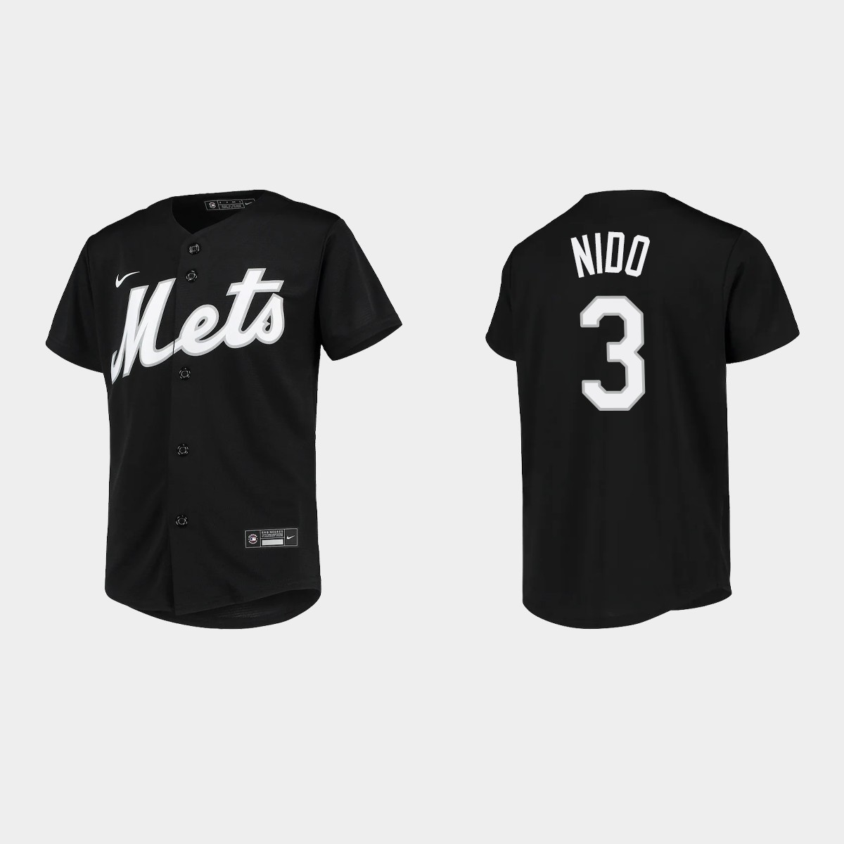 Youth New York Mets Tomas Nido Black Team Jersey V40