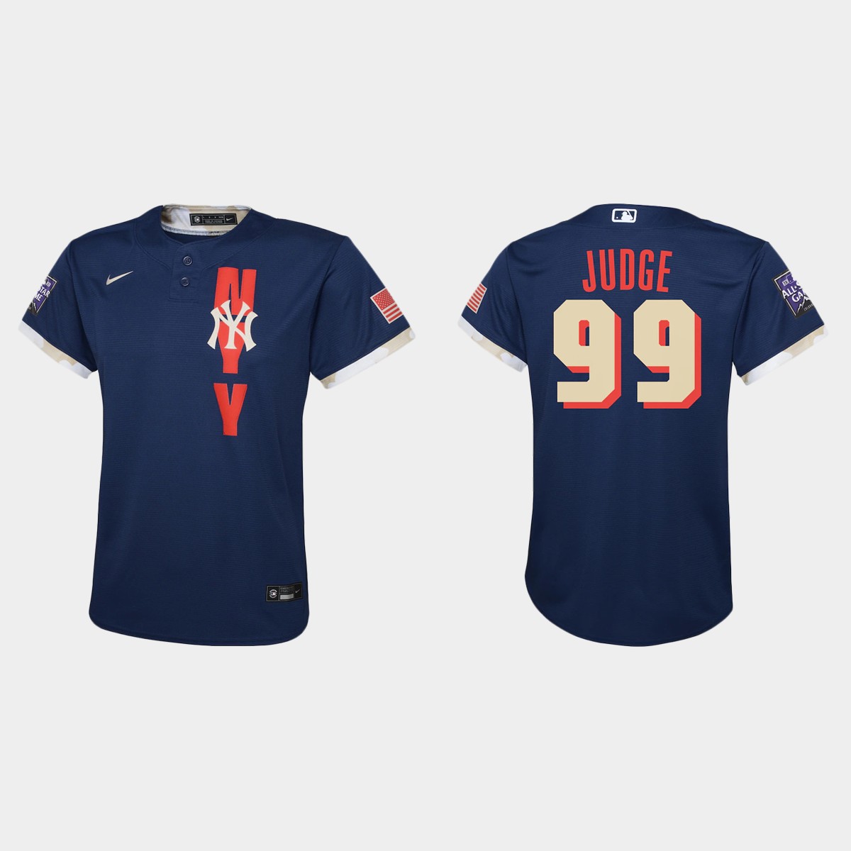 Youth New York Yankees Aaron Judge Navy 2021 All-Star Game Jersey