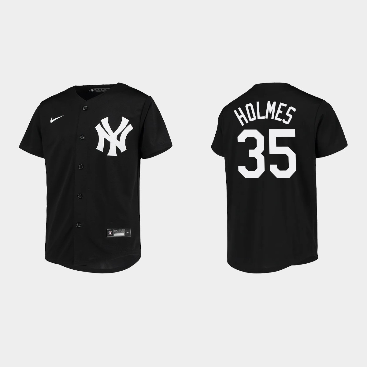 Youth New York Yankees Clay Holmes Black Team Jersey