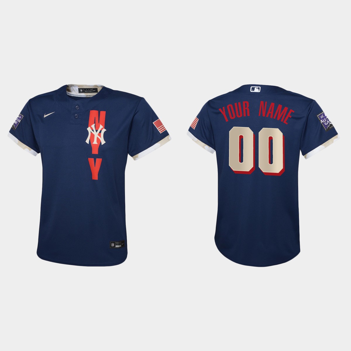 Youth New York Yankees Custom Navy 2021 All-Star Game Jersey