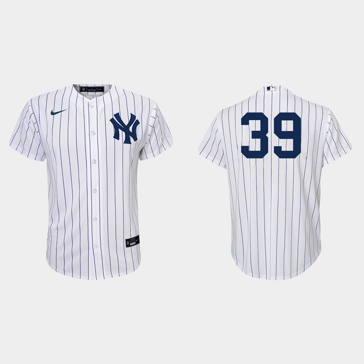 Youth New York Yankees Jose Trevino White Navy Home Jersey
