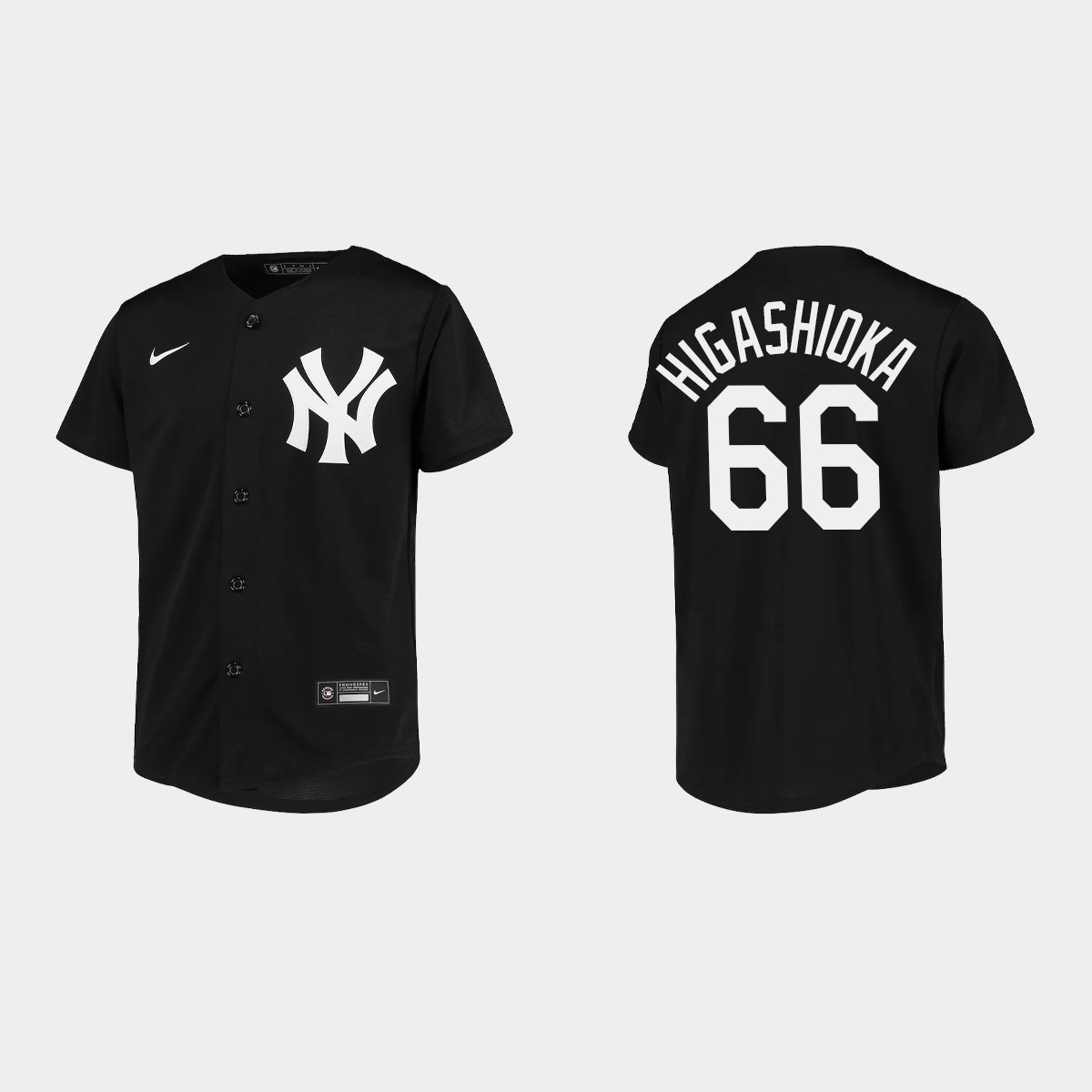 Youth New York Yankees Kyle Higashioka Black Team Jersey