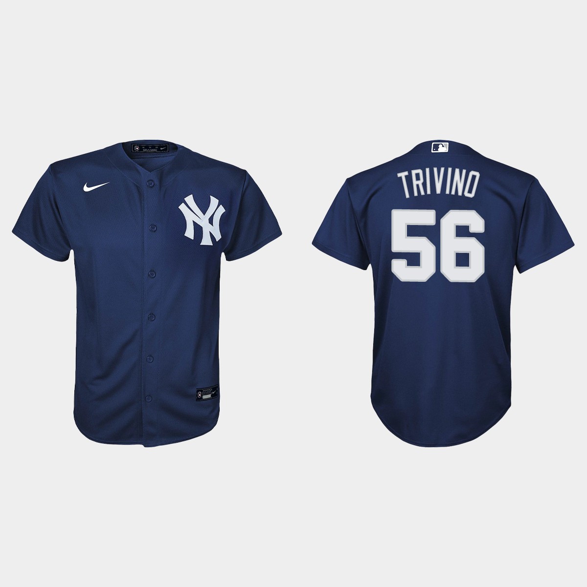 Youth New York Yankees Lou Trivino Navy Alternate Jersey