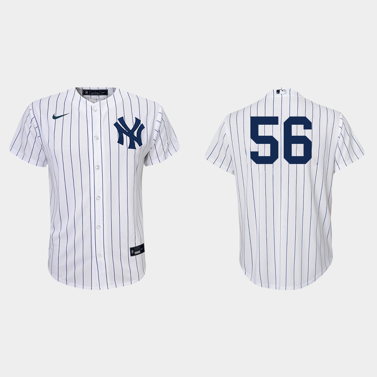 Youth New York Yankees Lou Trivino White Navy Home Jersey