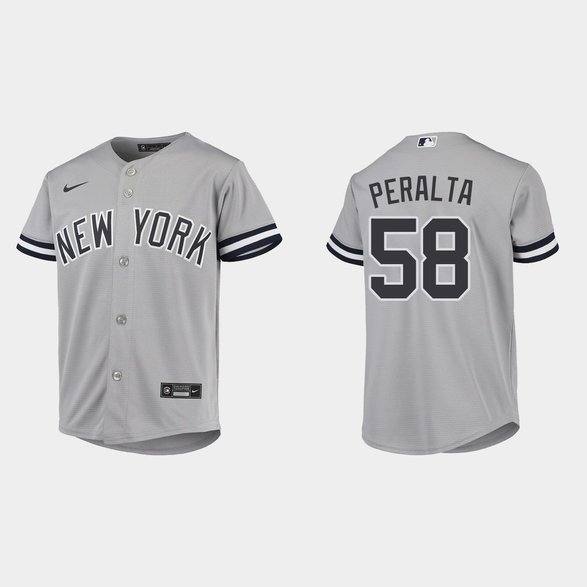 Youth New York Yankees Wandy Peralta Gray Road Jersey